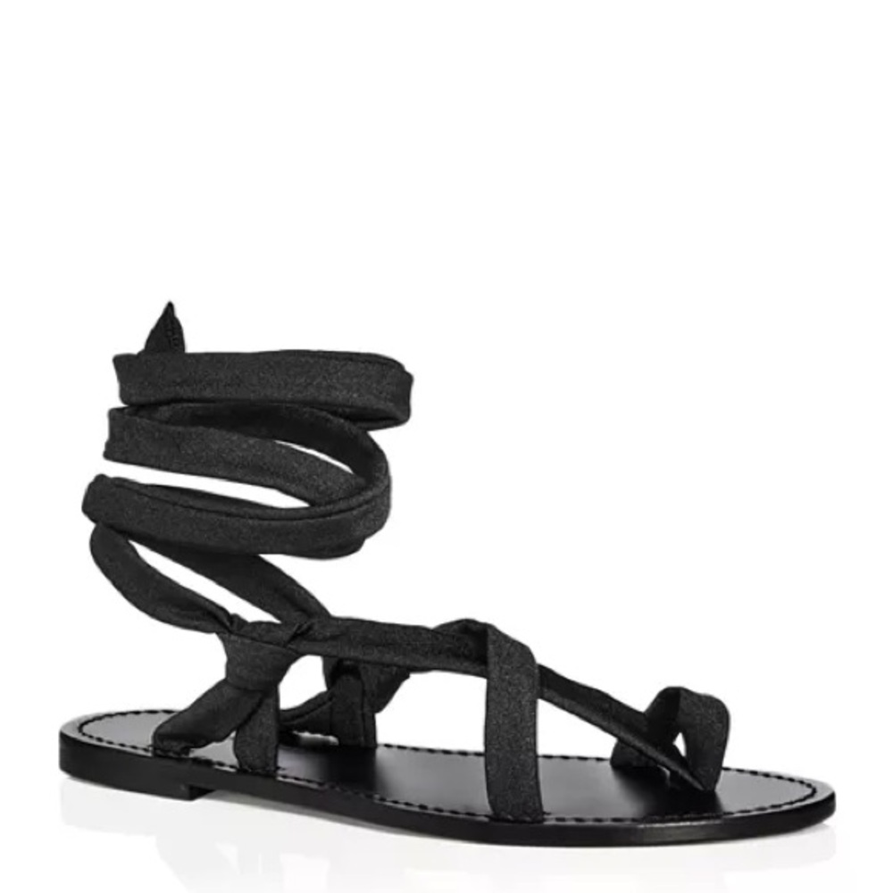 AQUA Women's Yasmin Ankle Tie Strappy Toe Ring Sandals